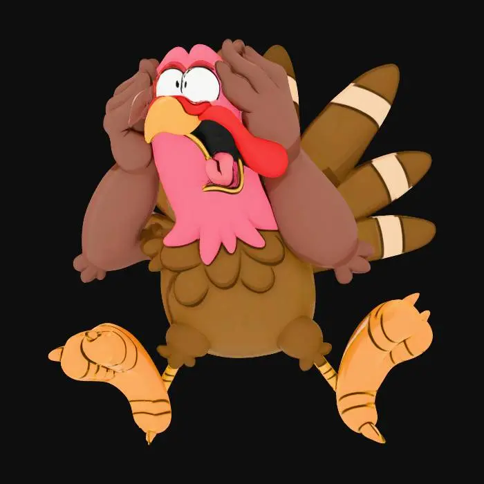 3D model for Surprised Turkey Illustration, #Thanksgiving#