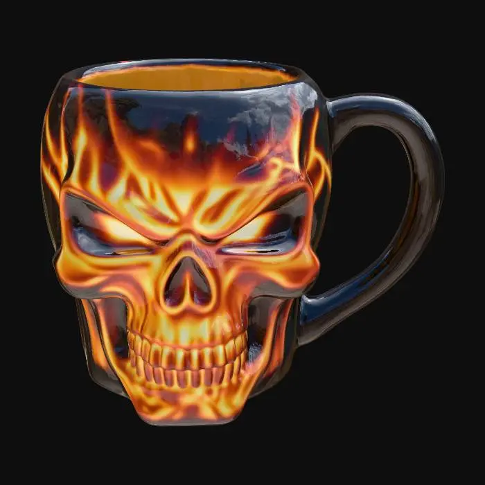 3D model for Fiery Skull Mug