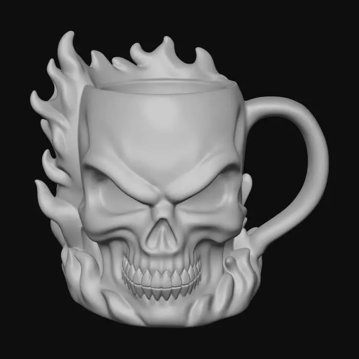 3D model for Fiery Skull Mug