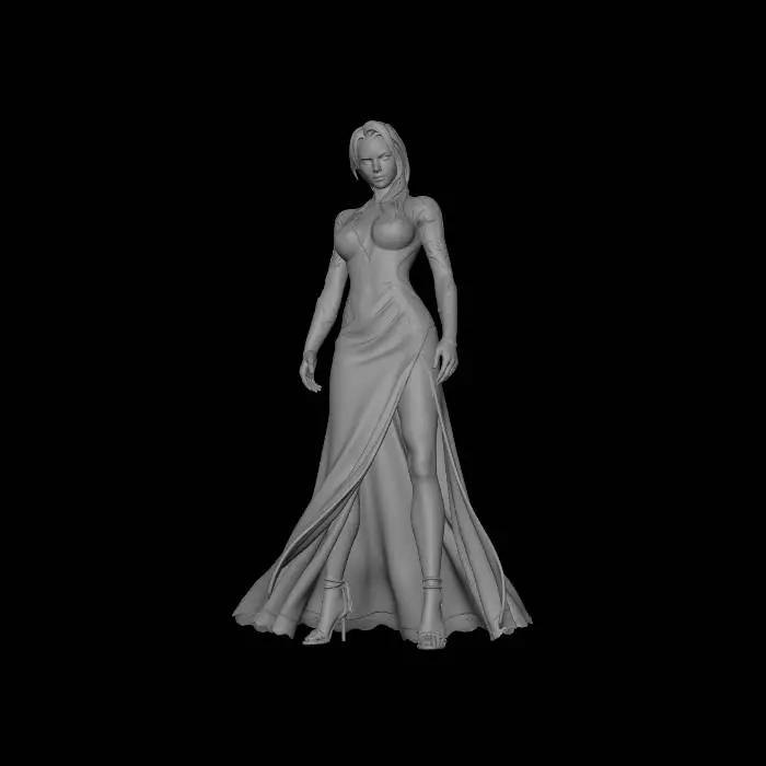 3D model for Midnight Lace Gown