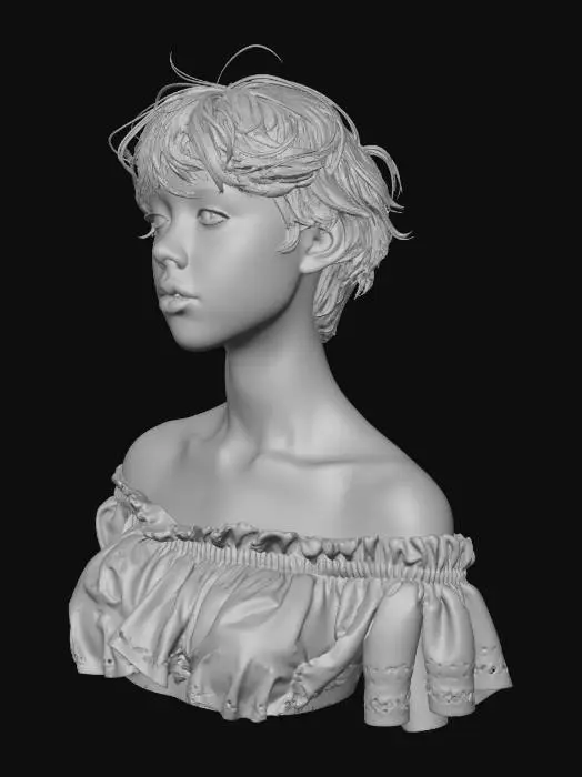 3D model for Freckled Portrait in Soft Light