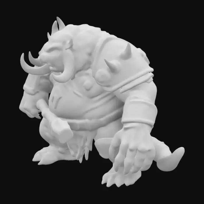 3D model for medieval, kinda fat monster, enemy/evil valhalla boss fight type creature, BIG. 12 feet tall