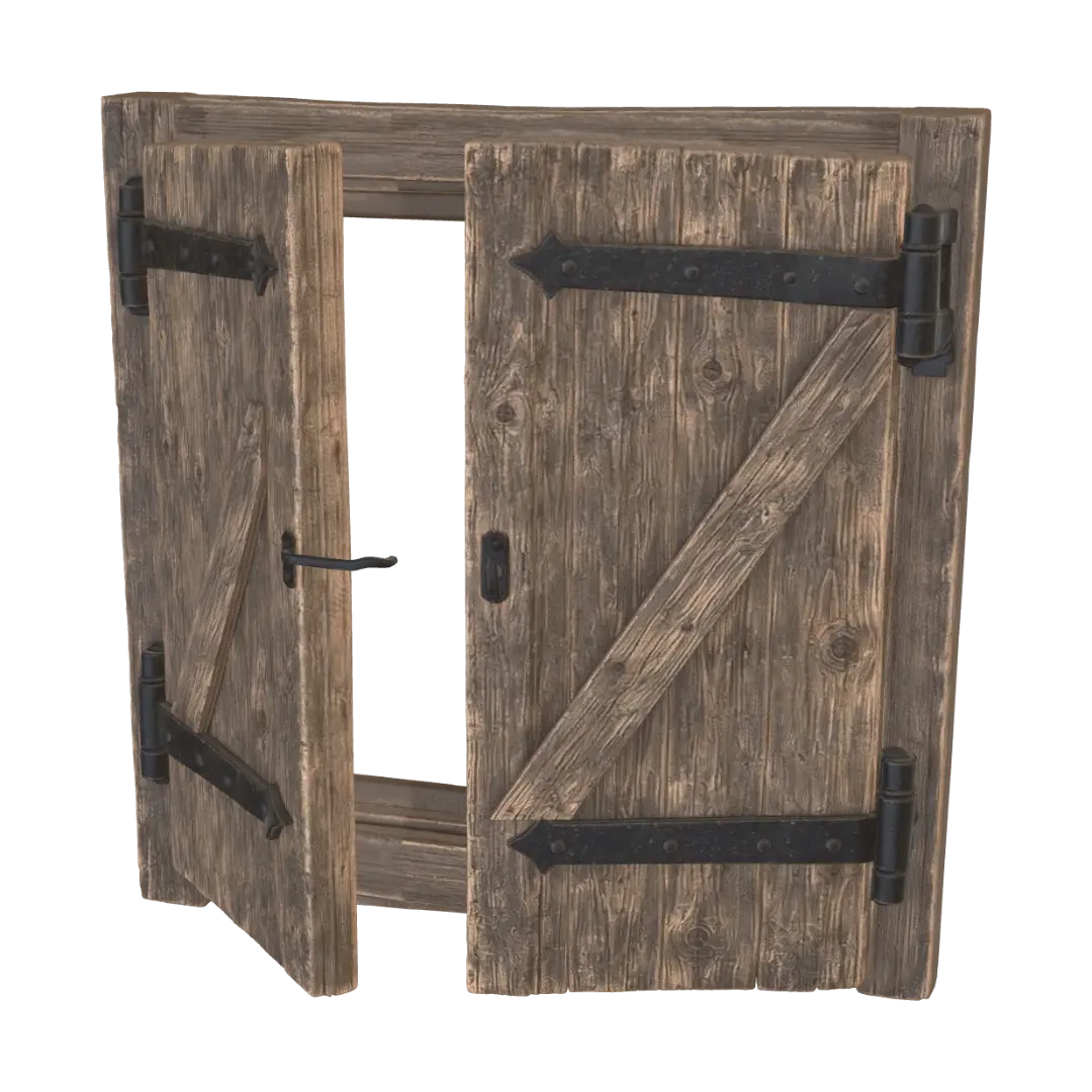 Medieval Windows Shutter - Shutters 3D model, vytvořený pomocí AI