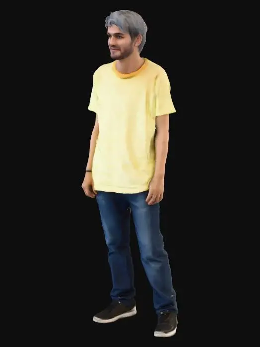 3D model for Man in Yellow Shirt and Jeans