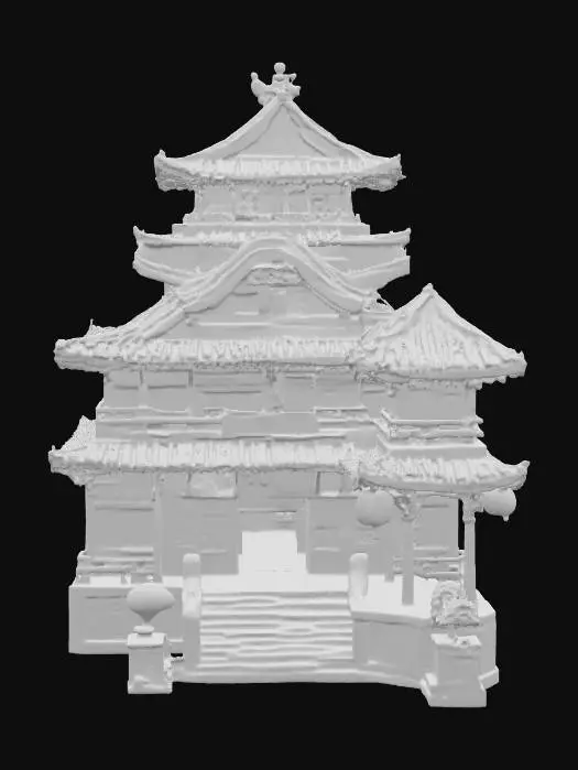 3D model for Stylizowany japoński styl anime medium-poly hight quality. XIV wieczny Pałac Cesarski w Kioto w bajkowym stylu. Tekstyry ręcznie malowane Ciepły, przyjazny styl znany z filmów Pixar., #PBR#