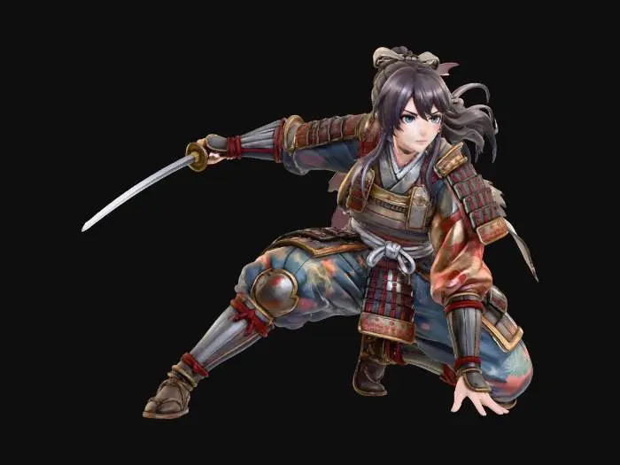 3D model for Crimson Sakura Samurai