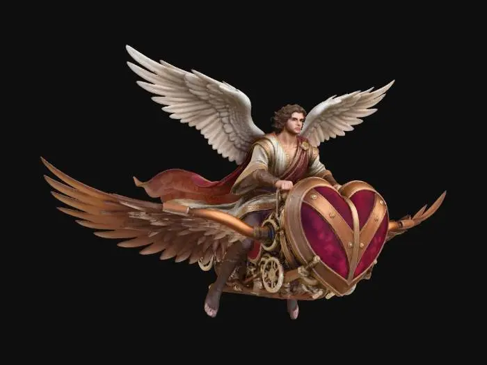 3D model for Steampunk Heartwing Valentine Cupid
