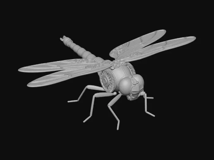 3D model for Steampunk Gilded Dragonfly