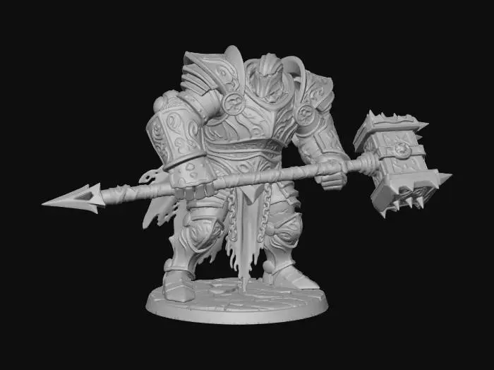 3D model for Ironbound Golem with legendary hammer