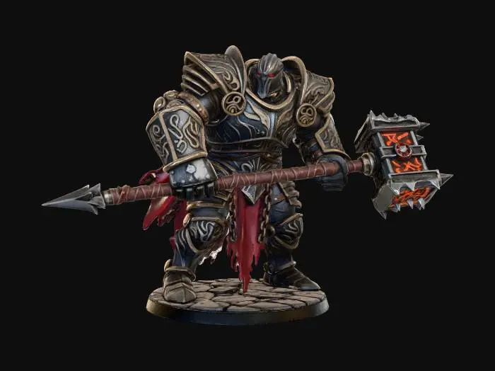 3D model for Ironbound Golem with legendary hammer