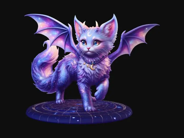 3D model for Celestial Winged Dream Cat