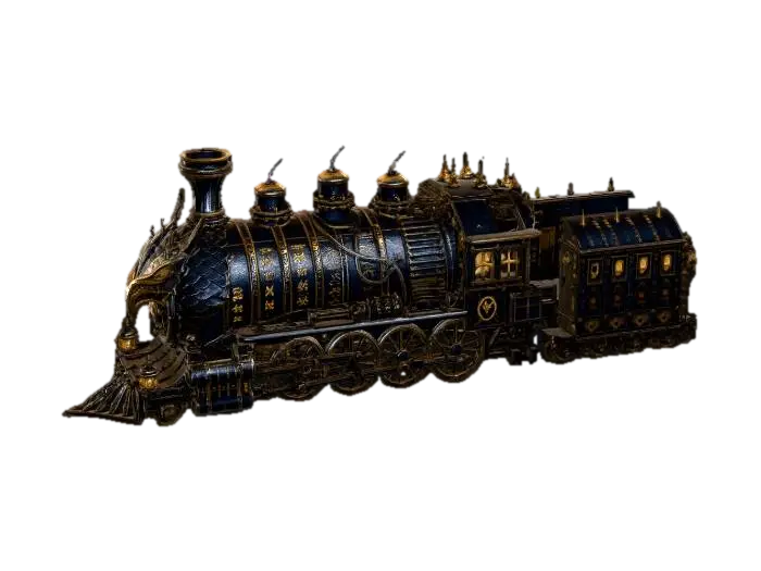 Dragonhead Steam Locomotive 3D model, vytvořený pomocí AI