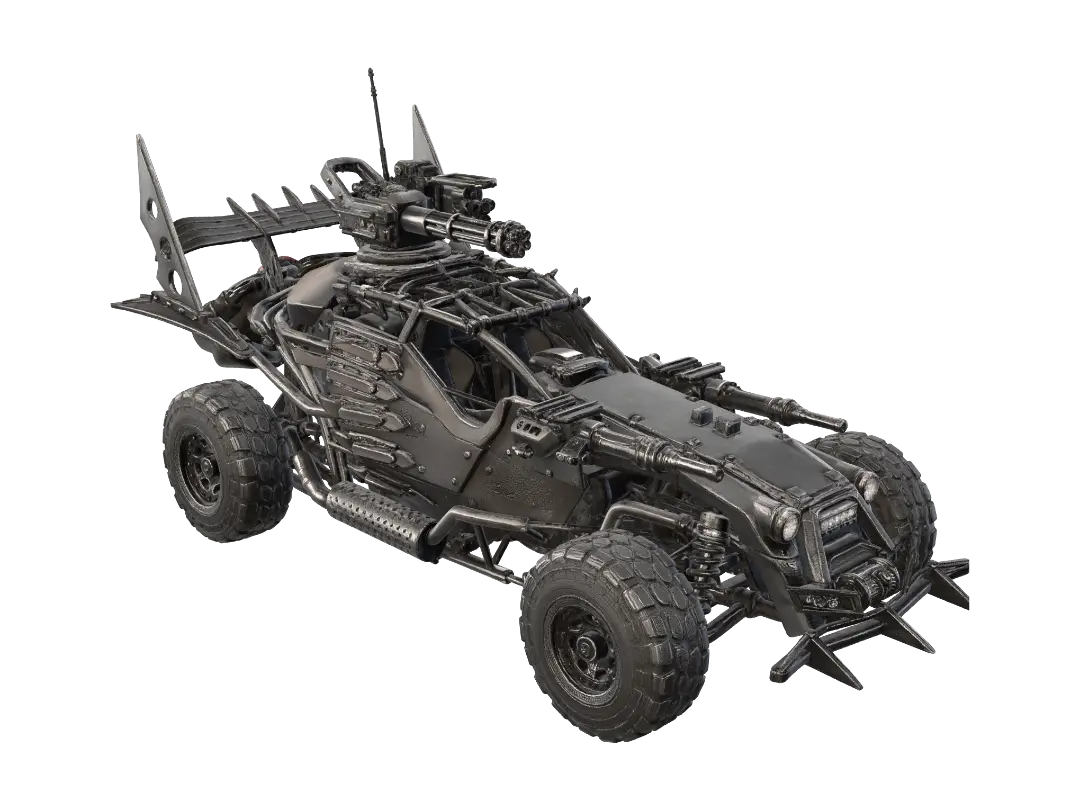 Wasteland Warbuggy - Scavenger 3D model, vytvořený pomocí AI
