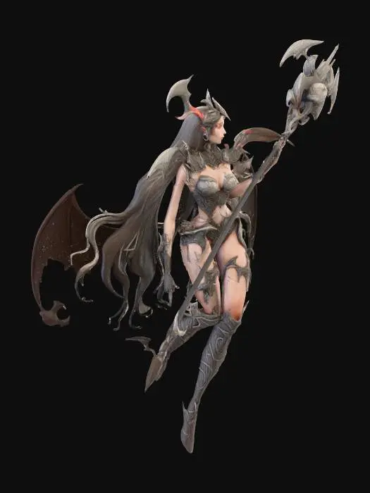 3D model for fantasy femail demon character
