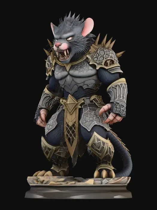 3D model for fantasy+rat+warrior+3d+model+3