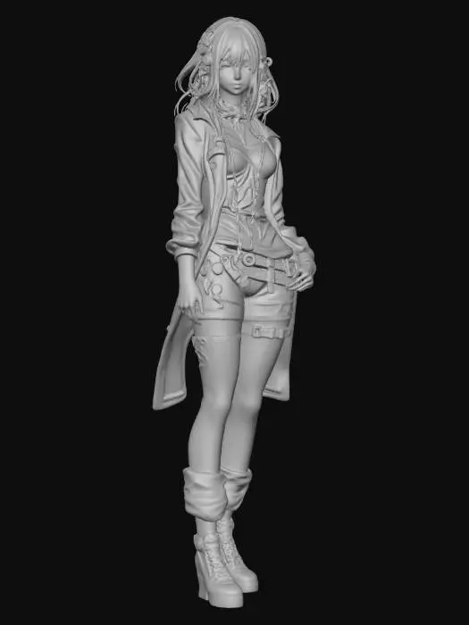 3D model for Anime goth girl