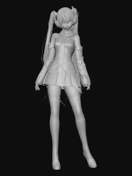 3D model for cyber anime girl