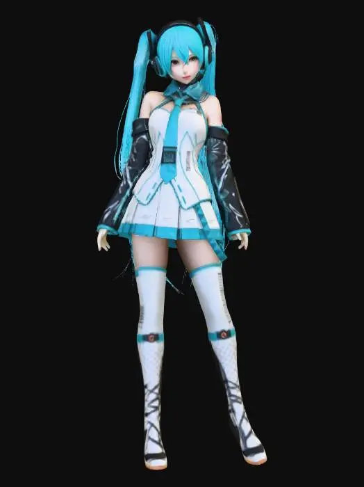 3D model for cyber anime girl