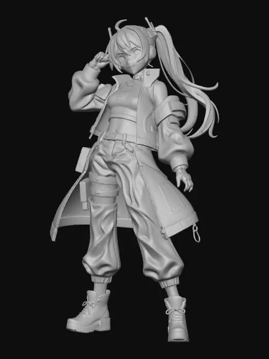 3D model for Neon Beats Anime Character