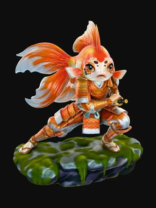 3D model for Koi Samurai of the Coral Temple