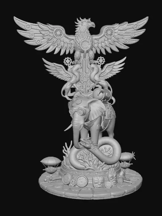 3D model for Clockwork Eagle Over the Steam City