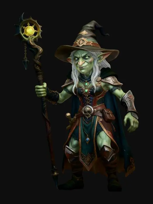 3D model for Emerald Arcanist witch
