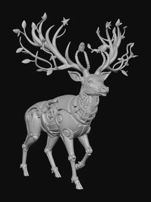 3D model for Clockwork Stag of the Mosswood Forest
