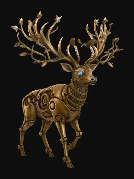 3D model for Clockwork Stag of the Mosswood Forest