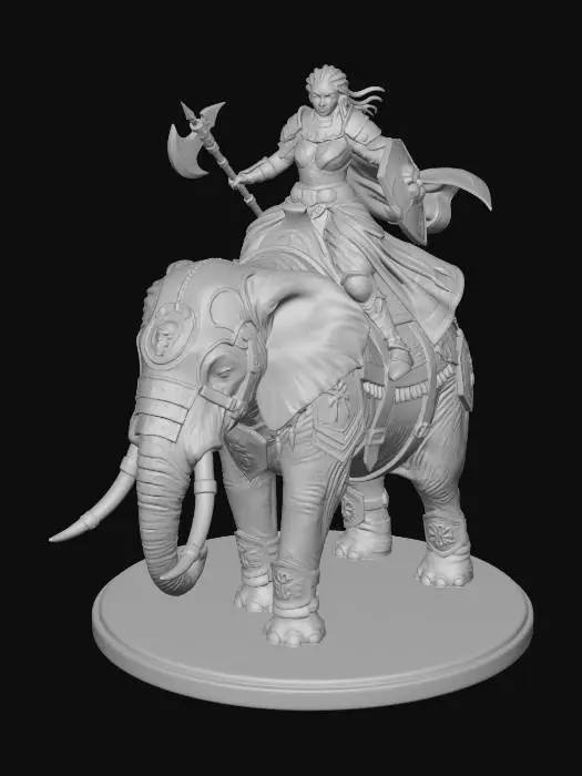 3D model for Warrior Queen on an Ornate Elephant, #EasterEgg2026#