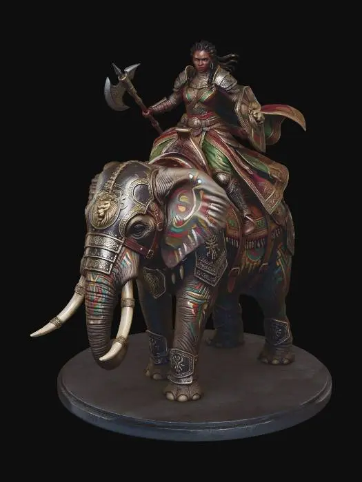 3D model for Warrior Queen on an Ornate Elephant, #EasterEgg2026#