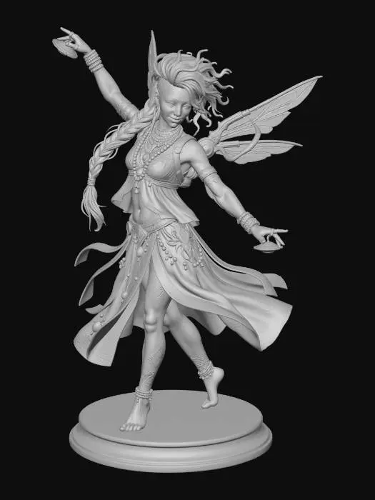3D model for fantasy goa - techno fairy fashion model