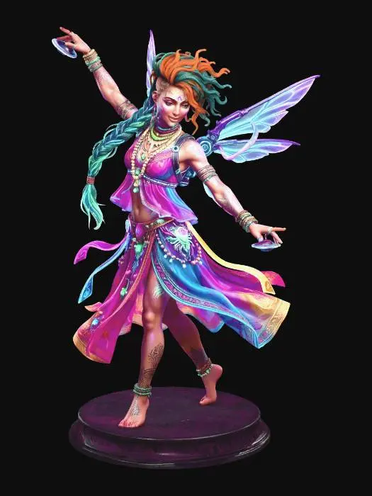 3D model for fantasy goa - techno fairy fashion model