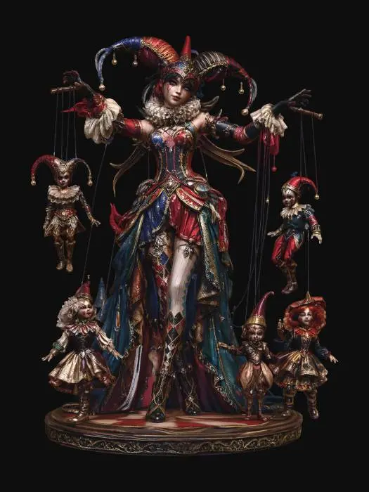 3D model for Harlequinn dressed Puppet Master