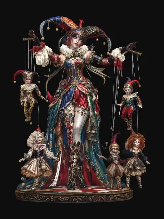 3D model for Harlequinn dressed Puppet Master