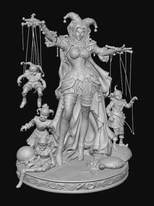 3D model for Harlequinn dressed Puppet Master