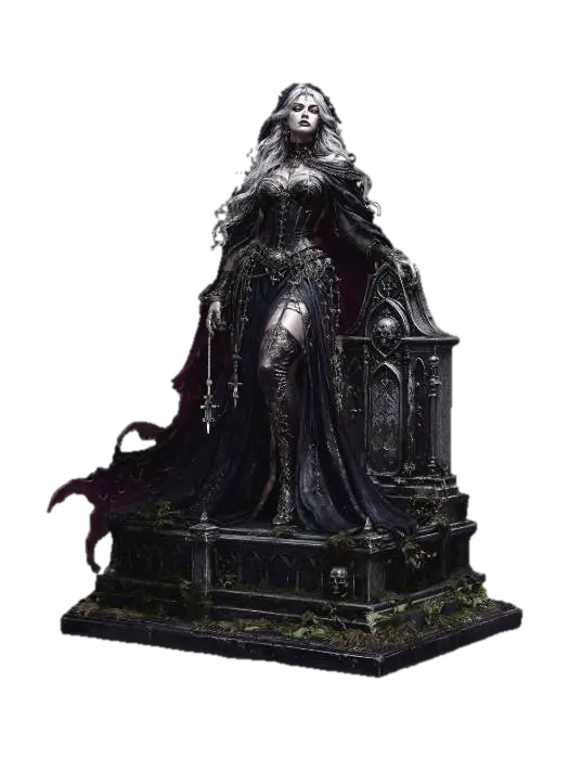 gothic gravestone queen - Segment 3D model, vytvořený pomocí AI