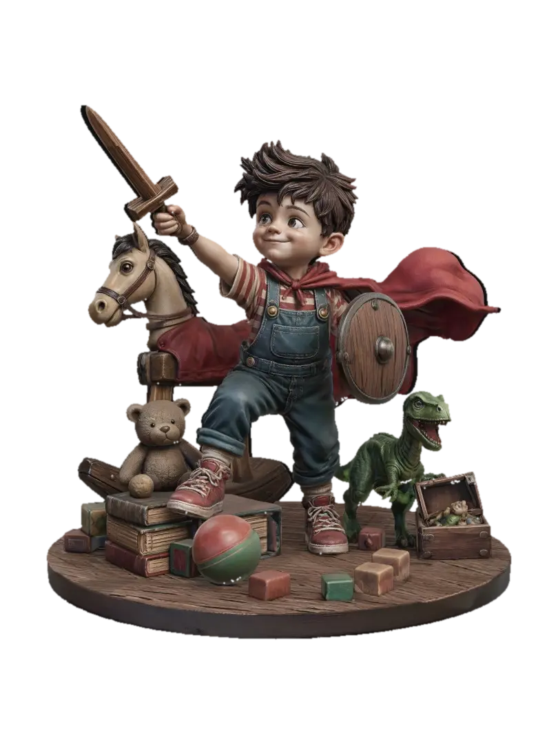 The Little Knight's Quest 3D model, vytvořený pomocí AI