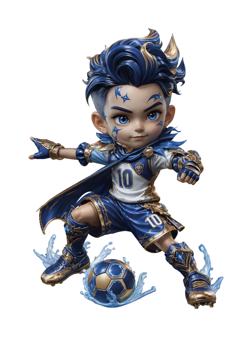 Azure Storm Striker 3D model, vytvořený pomocí AI