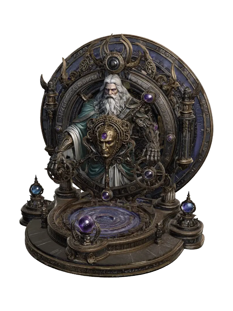 The Clockwork Oracle 3D model, vytvořený pomocí AI