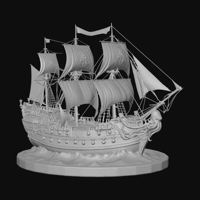 3D model for Pirate ship black kraken