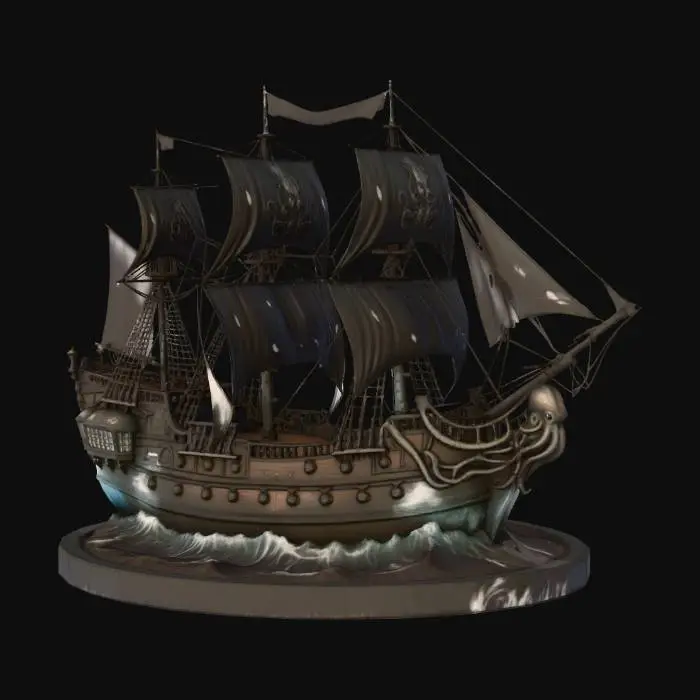 3D model for Pirate ship black kraken