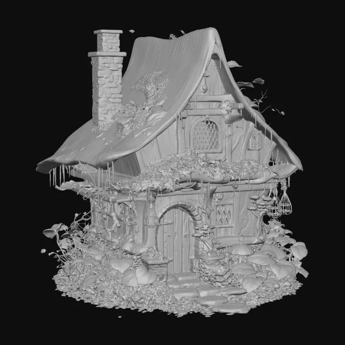 3D model for The Enchanted Thatch Cottage