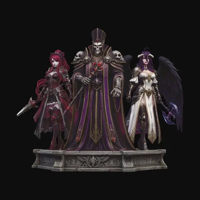 3D model for Overlord - Ainz Ooal Gown - Shalltear and Albedo