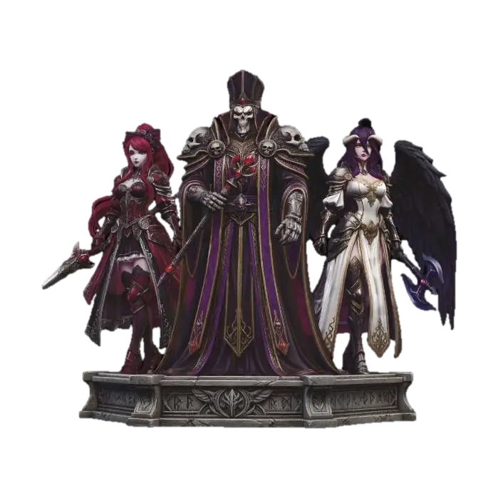 Overlord - Ainz Ooal Gown - Shalltear and Albedo 3D model, vytvořený pomocí AI