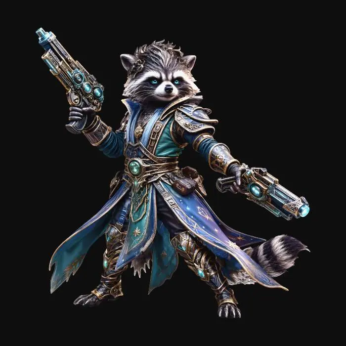 3D model for Arcane Gunslinger Raccoon