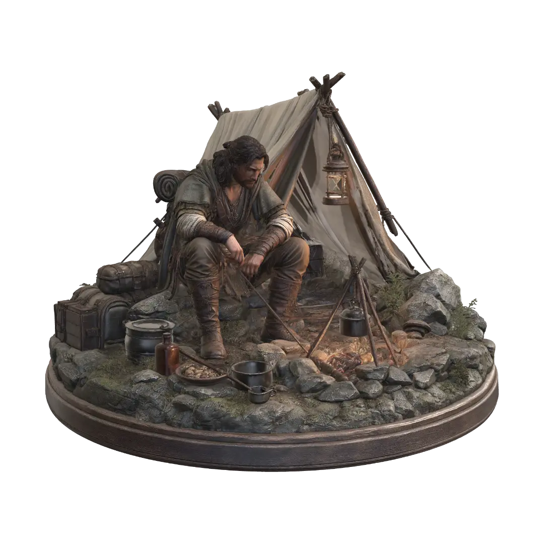 Daily challange Model - Theme Camping - Journey 3D model, vytvořený pomocí AI