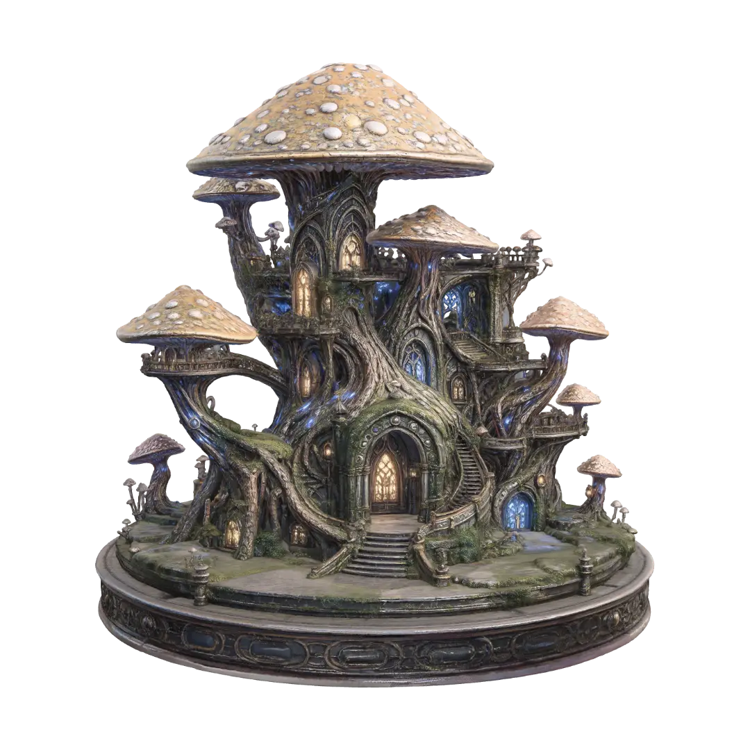 Lumina Sporehaven - Fungal 3D model, vytvořený pomocí AI