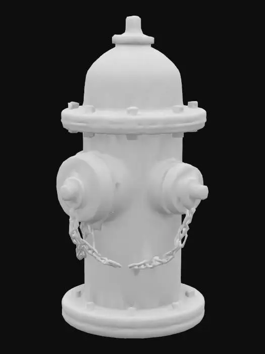 3D model for Orange dirty fire hydrant with scratched rusty edges. Pixar animation style.