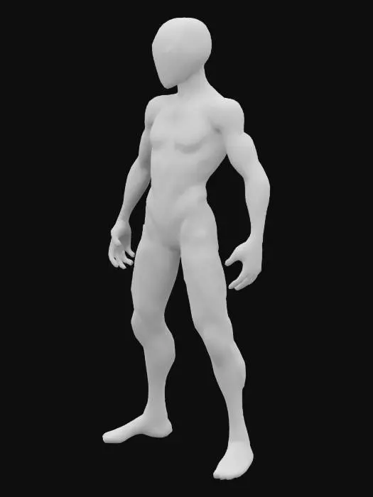 3D model for Humanoid character standing in A pose resembling a mandelbulb fractal. Glowing with vibrant colors and electric patterns.