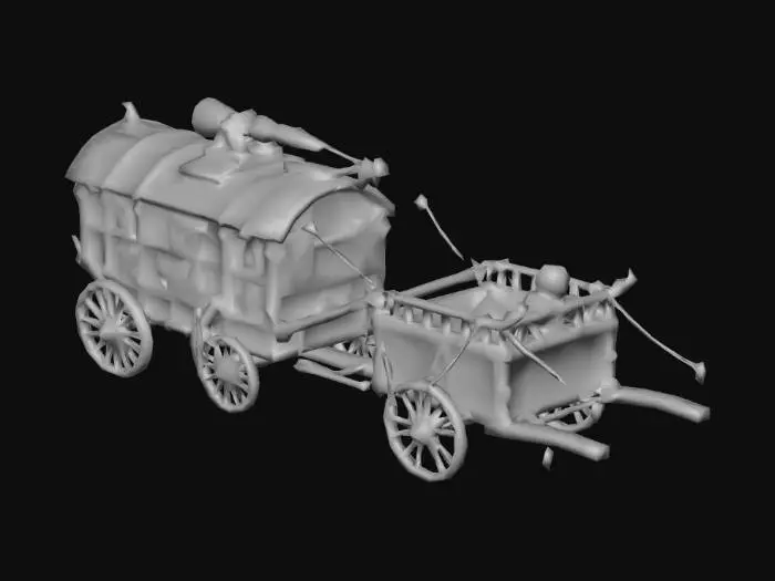 3D model for Medieval Caravan Wagon